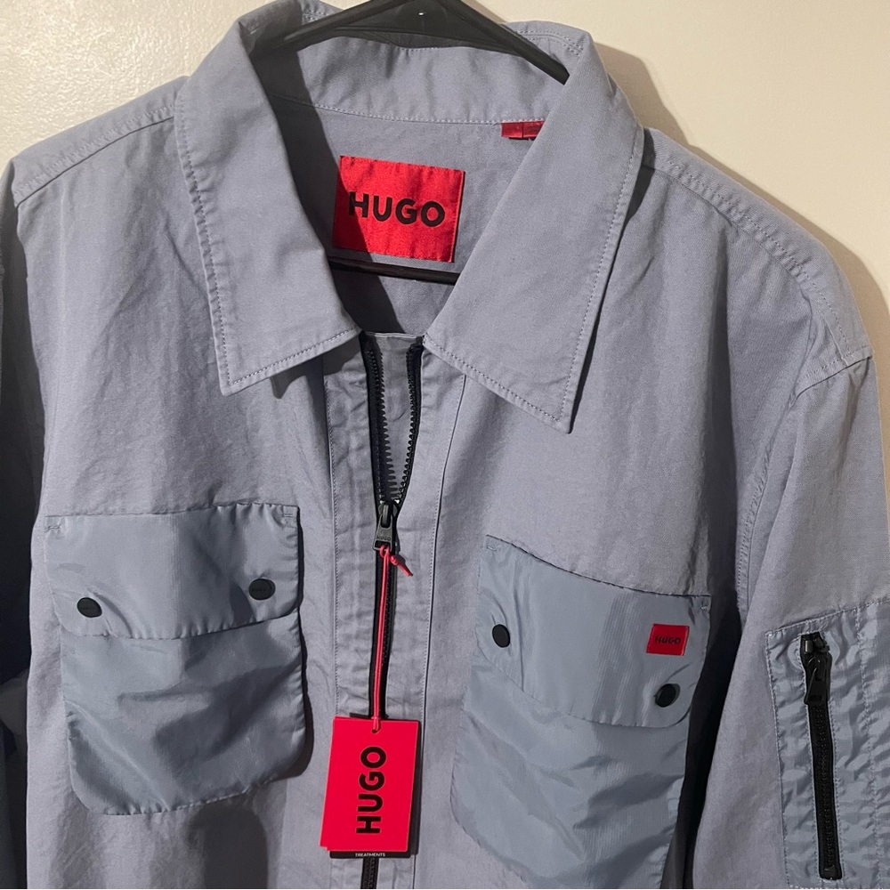 HUGO Eglido Overshirt - Brite Blue Men’s Size: 2XL - Picture 3 of 5